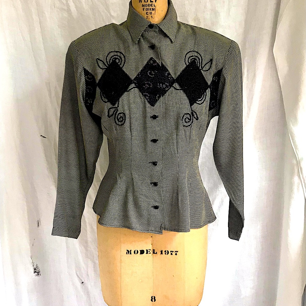 Zelda Appliqué and Beaded Blouse